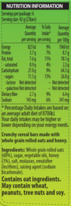 Crunchy Oats & Honey Bars Nutrition Facts