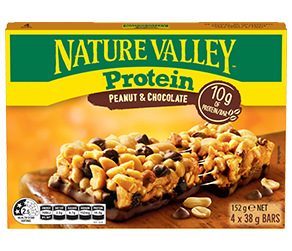 A box of Nature Valley Protein Peanut & Chocolate Bars