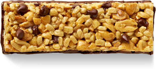 An unwrapped Nature Valley Protein Peanut & Chocolate bar