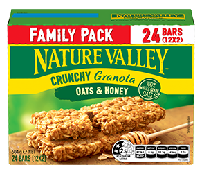 A box of Nature Valley Crunchy Oats and Honey Family Pack