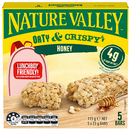 A box of Nature Valley Oaty & Crispy bars HONEY